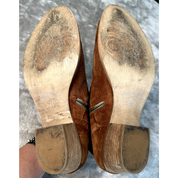 Sundance by Vera Gomma Viola Rust Suede Western Ankle Boots Womens 10 EU 41 - Picture 5 of 11